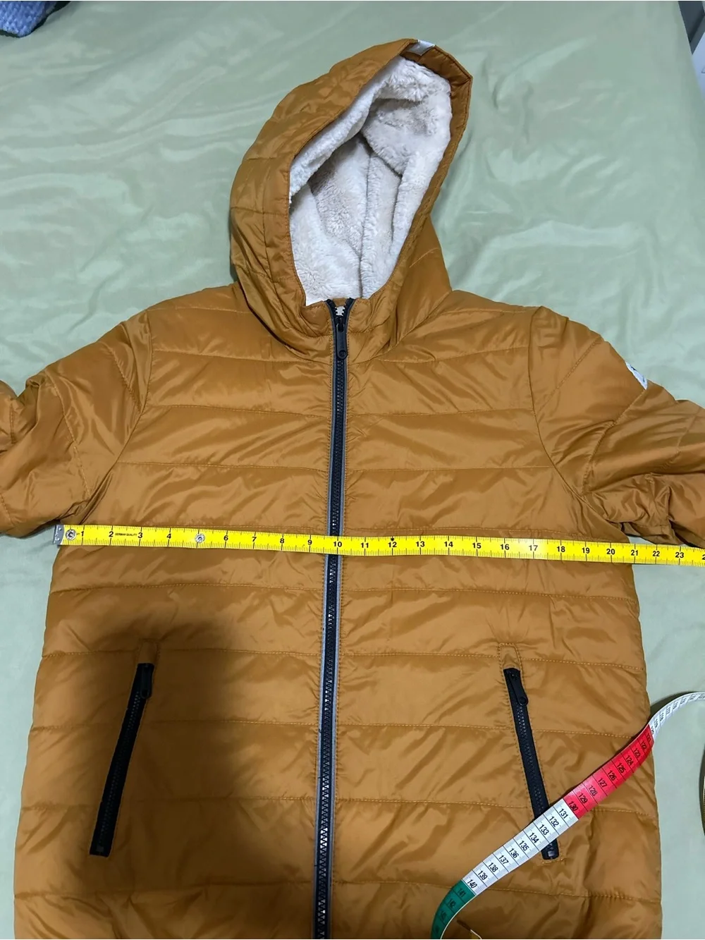 abercrombie kids Hooded Quilted Puffer Jacket in Caramel Brown size 15/16